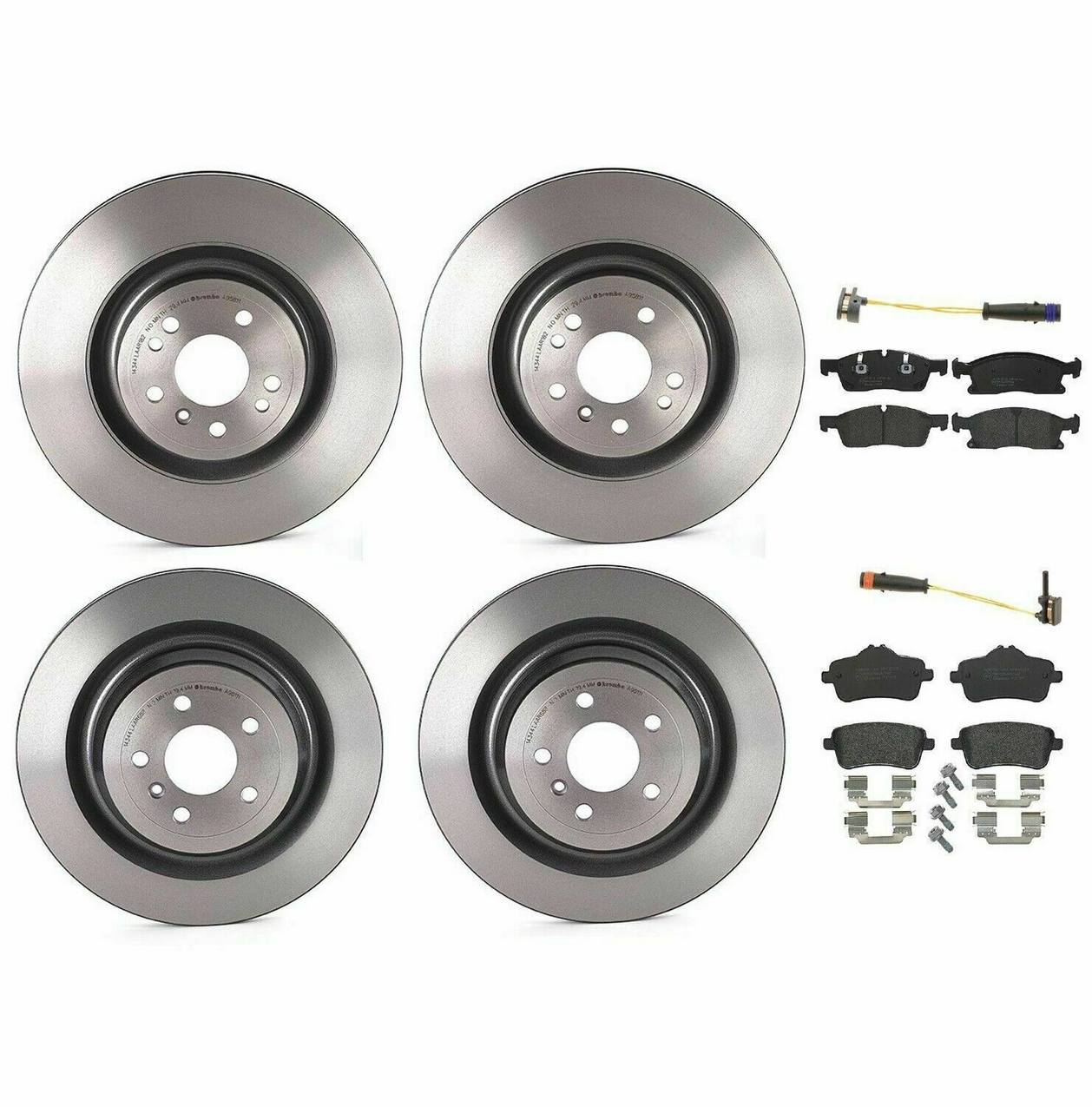 Brembo Brake Pads and Rotors Kit Front and Rear (350mm/345mm) (Low